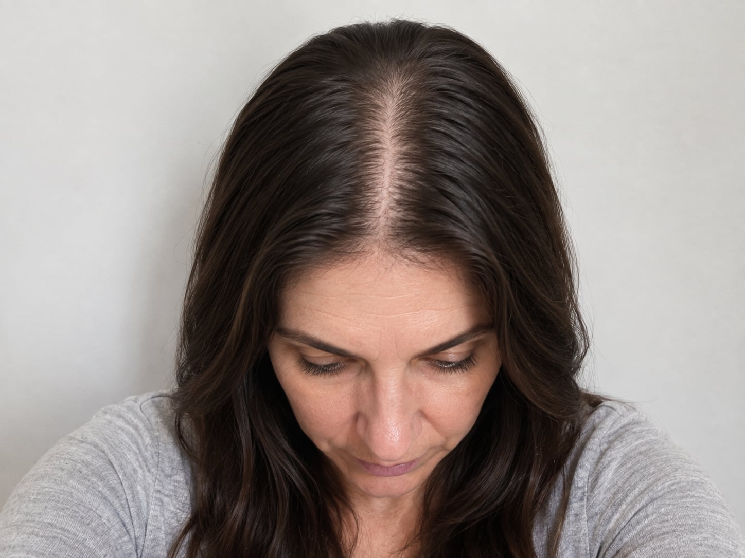 Before — wider part line with visible thinning