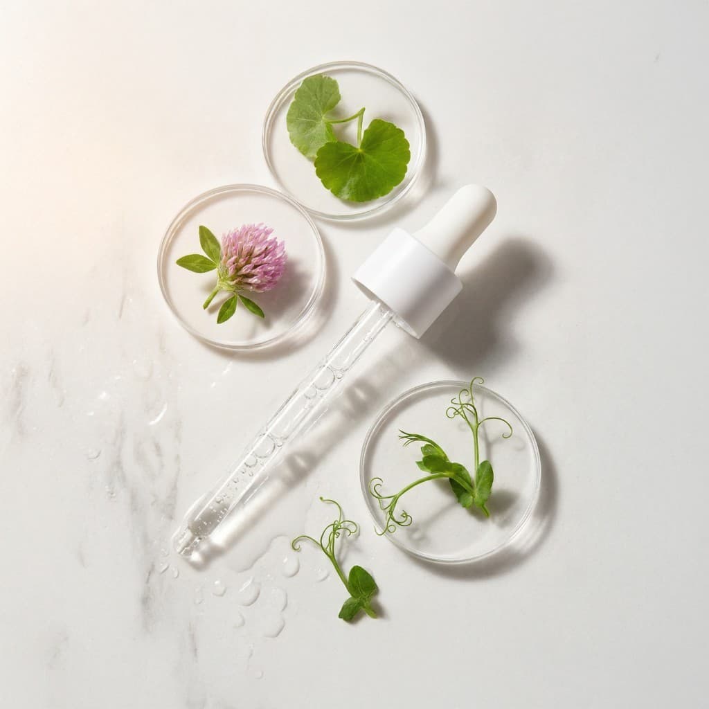 Hair serum dropper releasing a drop